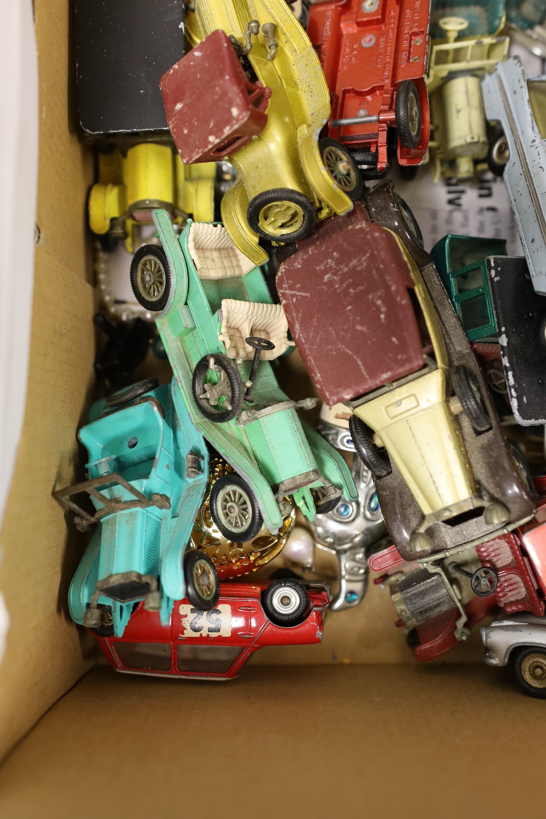 A collection of various die-cast cars